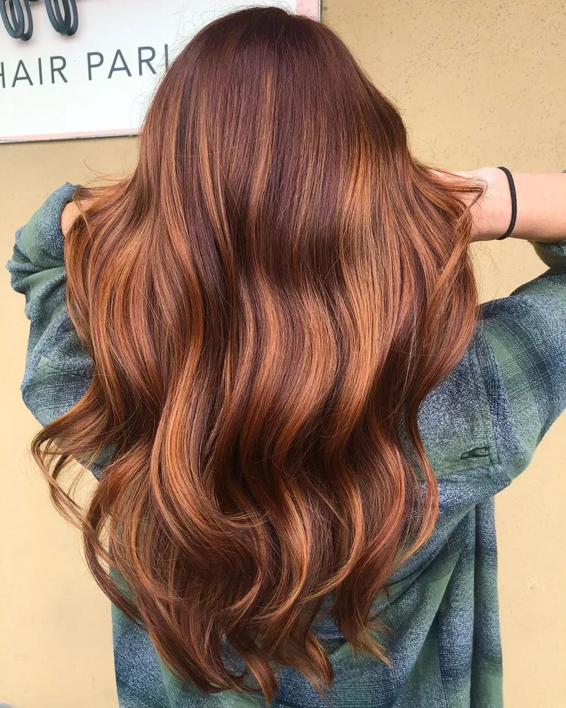 Balayage Auburn Foncé' title=