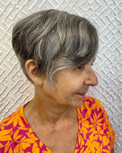 Mature dark salt and pepper hair