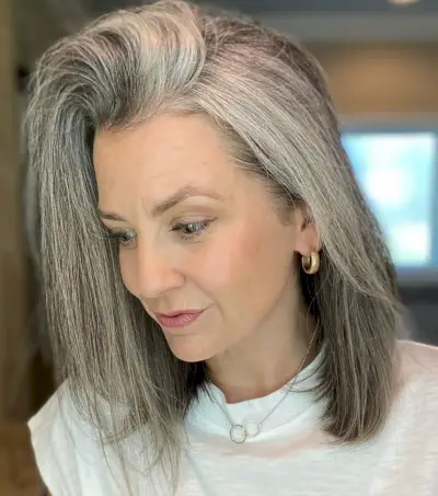 Blended Salt and Pepper Hair Color