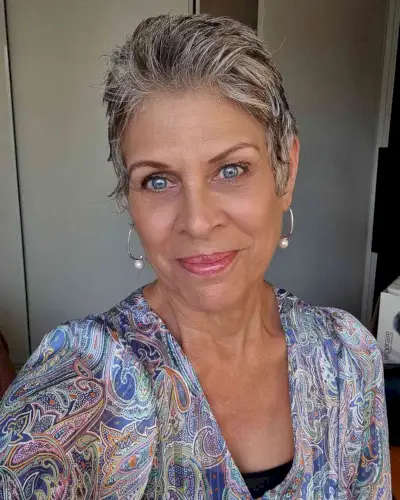 Salt and Pepper Brushed Up Pixie