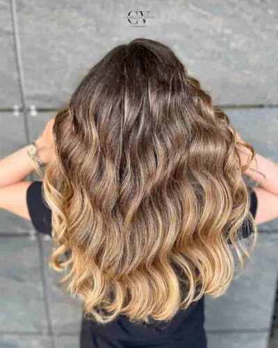 Dark Brown to Yummy Honey Blonde Ombre