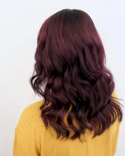 Red Wine for Wavy Dark Hair