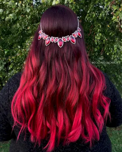 Medium to Dark Red Ombre