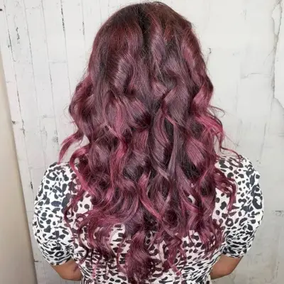 Plum Red for Curly Hair