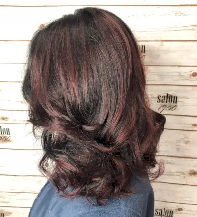 Dark Red Hair with Highlights