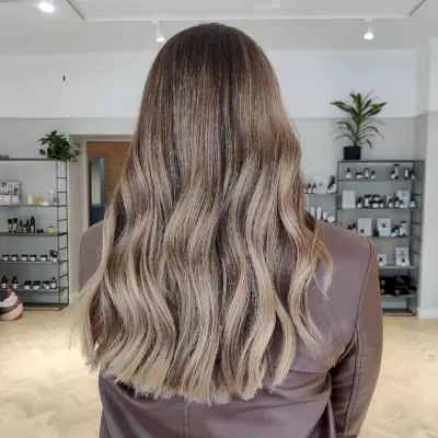 Soft Mushroom Blonde with Shadow Roots