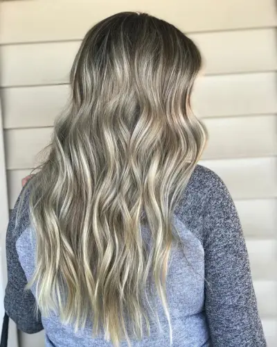 light ash blonde with platinum highlights