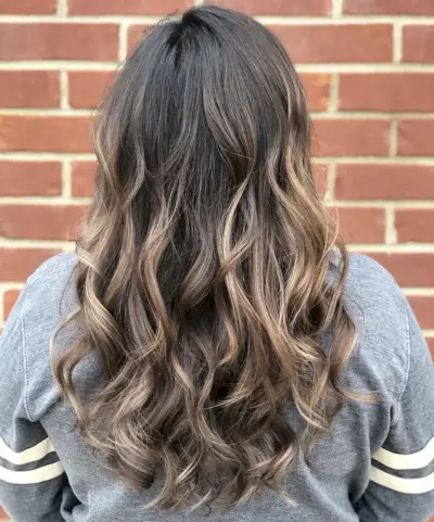 Light Ash Blonde Balayage on Dark Hair