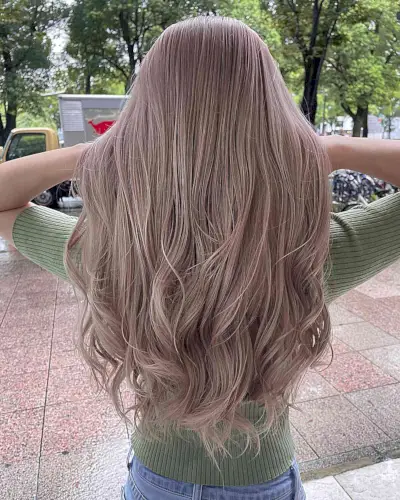 Light Ash Blonde with a Pinkish Tone