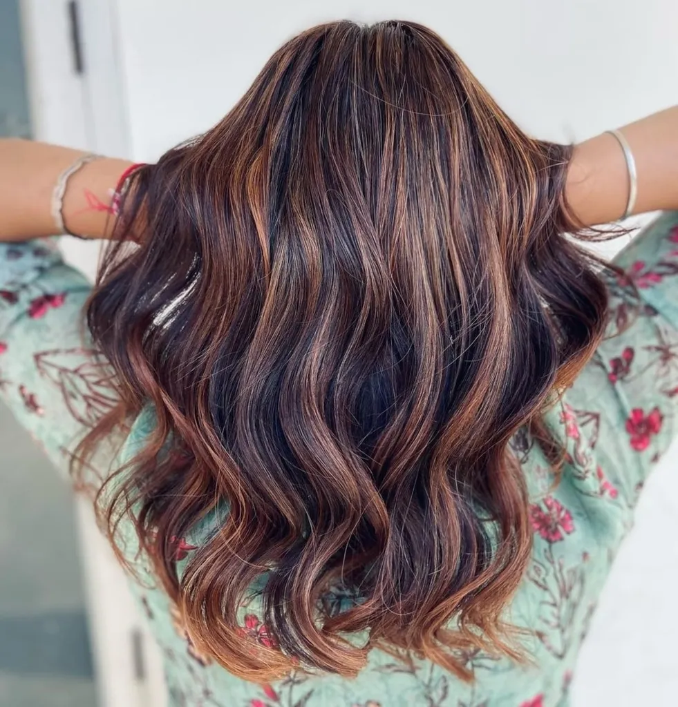 적갈색 톤의 멋진 검은 머리' title=