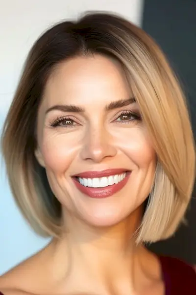 웃는 나이든 여자에 대한 무뚝뚝한 밥.