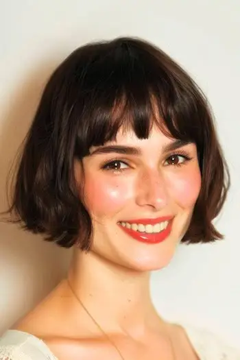 תסרוקת קצרה של בוב צרפתי.