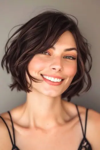 תסרוקת קצרה בוב צ'ופי.