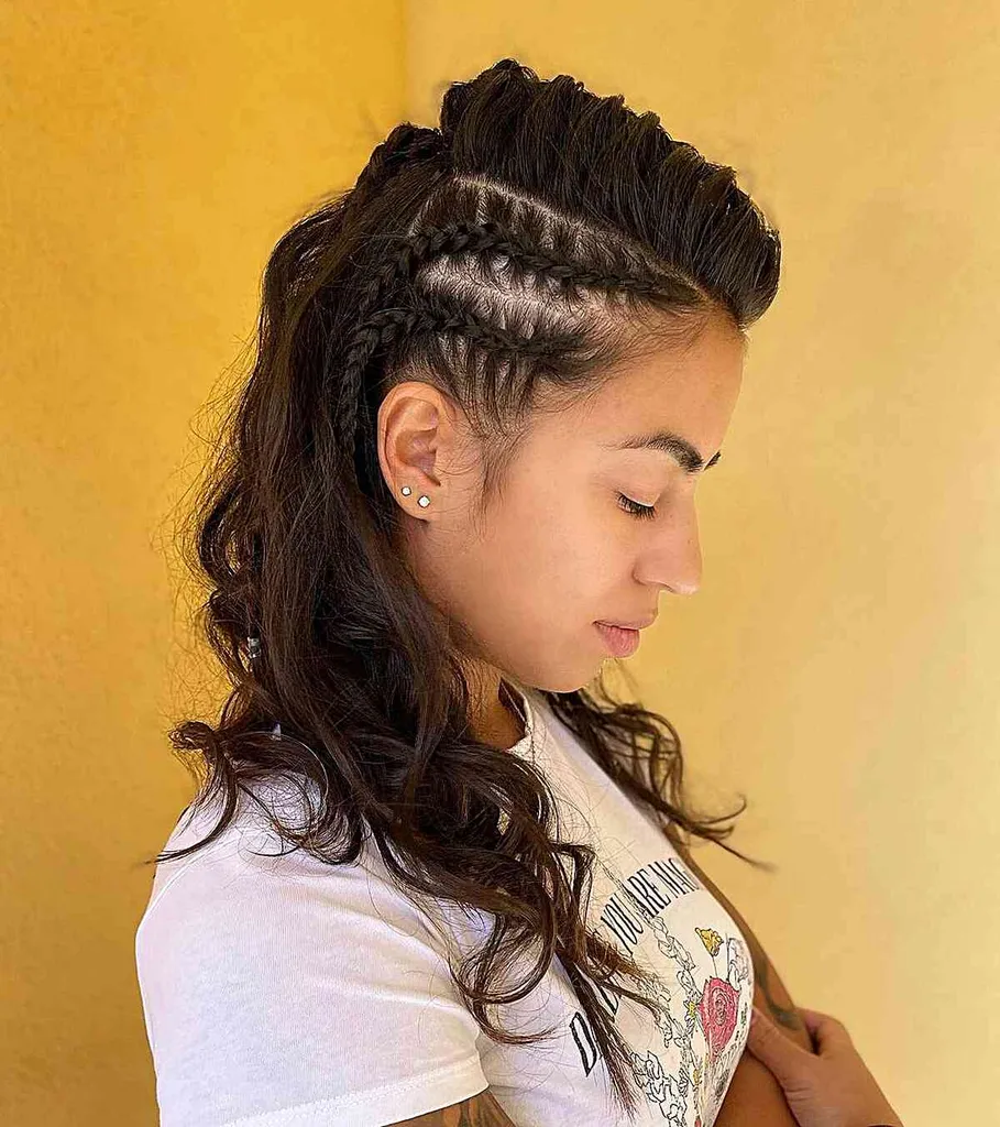 Half-Up Viking Fishtail-vlecht en knopen met ringen voor lange damessloten' title=