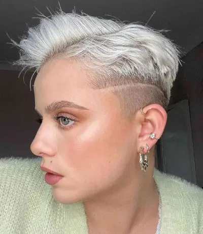 super short layered pixie cut