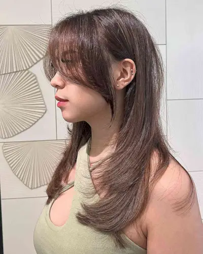 Mid-Long Hush Cut with Long Bangs