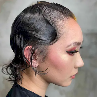 Wet Finger Waves on Short-Length Hair