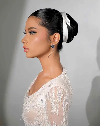 Wet and Sleek Ballerina Bun with Ribbon