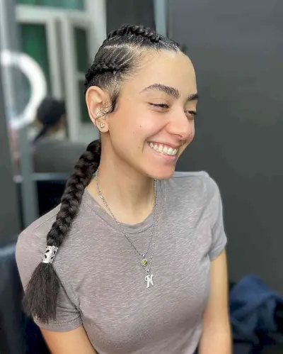 Long Boxer Braids with Ponytail for Softball Young Ladies