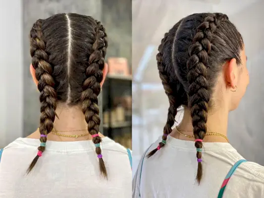 Double Boxer Softball Braids for Girls