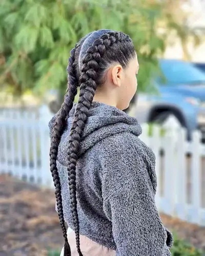 Very Long and Thick Dutch Braided Softball Hair for Girls