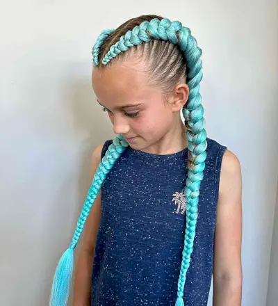 Turquoise Blue Extensions for Girls