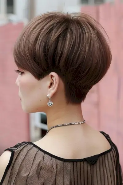 Short Rounded Wedge Bob with Highlights