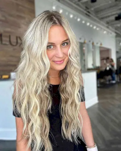 Waist-Length Bright Blonde Mermaid Waves