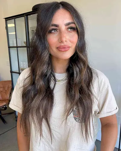 Long Brunette Mermaid Hair with Loose Waves