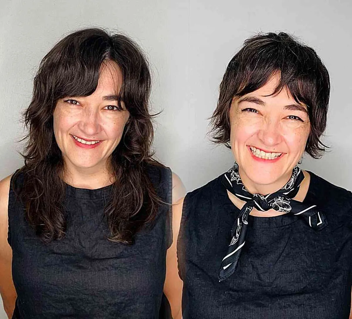 Adorable duendecillo alado con corte de navaja para mujeres con cabello corto' title=