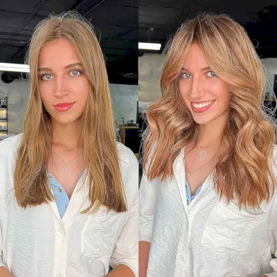 Voluminous Mid-Length Hair for Long Faces