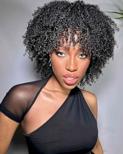Sexy Curly Bob with Curly Fringe for Long Faces