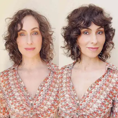 Tousled Curly Shag for Fine Hair and Long Faces