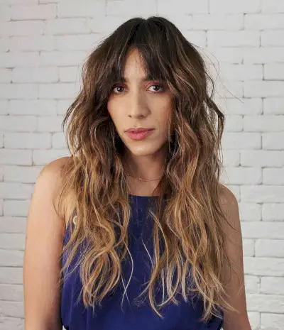 Trendy Long Shag Haircut with Highlights for Long Faces