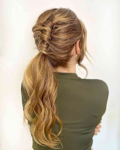 Volleyball Golden Brown Infinity Braided Ponytail for Longer Locks