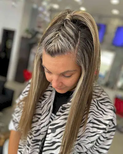 Half-Up Mohawk French Braid for Volleyball