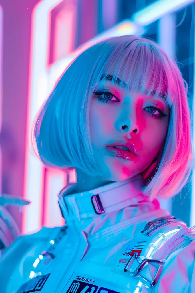 Pričeska Hyperbob z belo-blond ukrivljenim bobom in mehkim mikro pažkom za ravne lase' title=