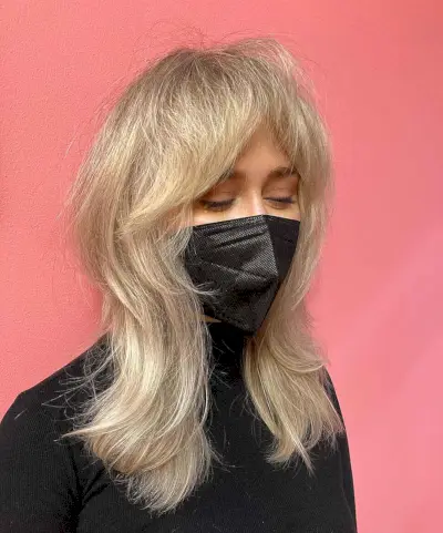 Textured Octopus Cut with Long Bardot Bangs