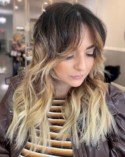 Long Octopus Haircut with Soft Curtain Bangs