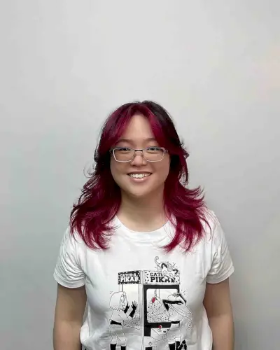 Mid-Length Soft Wolf Hush Cut with Two-Toned Hair Color