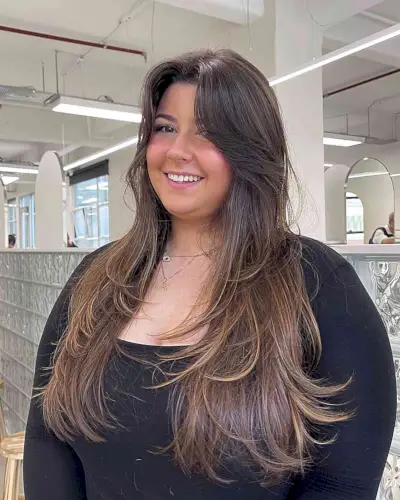 Long Hush Haircut with Face-Framing Layers