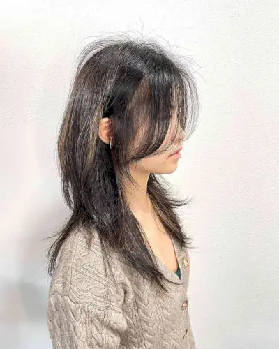 Low-Maintenance Medium Hush Cut with Long Bangs