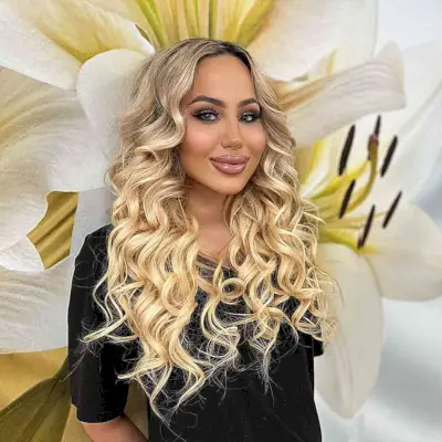 Long Blonde Curled Ends for Heart Faces