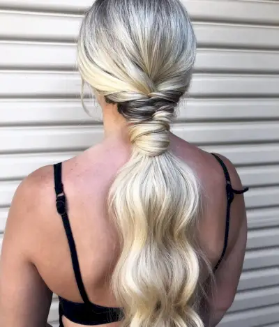 Low twisted ponytail