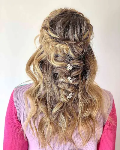 Messy Bohemian Half-Braids