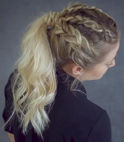 3 Strand Ponytail Braid Bohemian Style