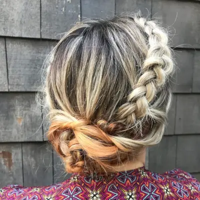 Boho braided crown hairstyle