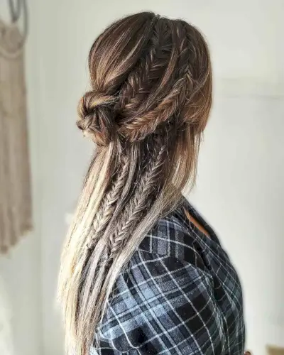 Boho-Inspired Brown and Blonde Hair