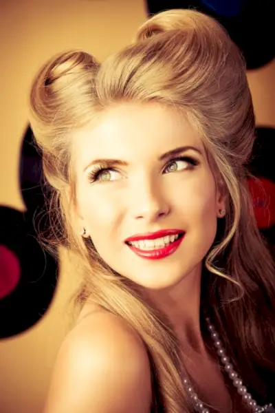 Soft Romantic Vintage Hairstyle with Face Framing Tendrils