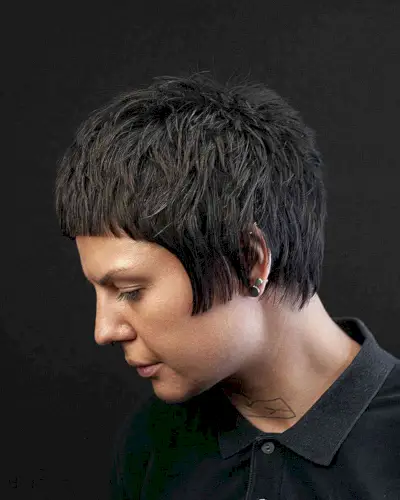 Androgynous Short and Edgy with Bangs Haircut